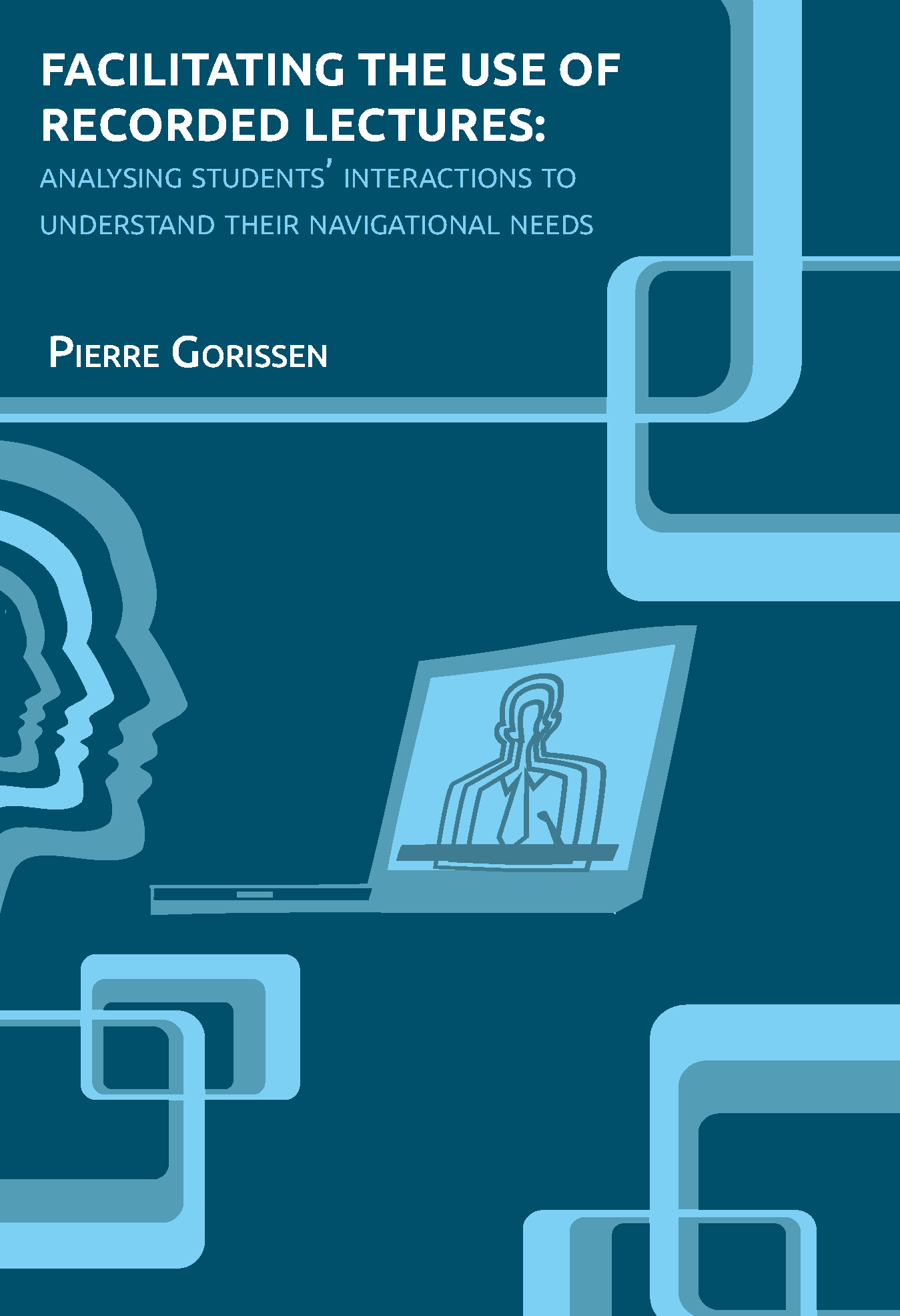 Cover of the dissertation: two stylised heads in profile and a laptop on a deep blue background with light blue rounded rectangles.